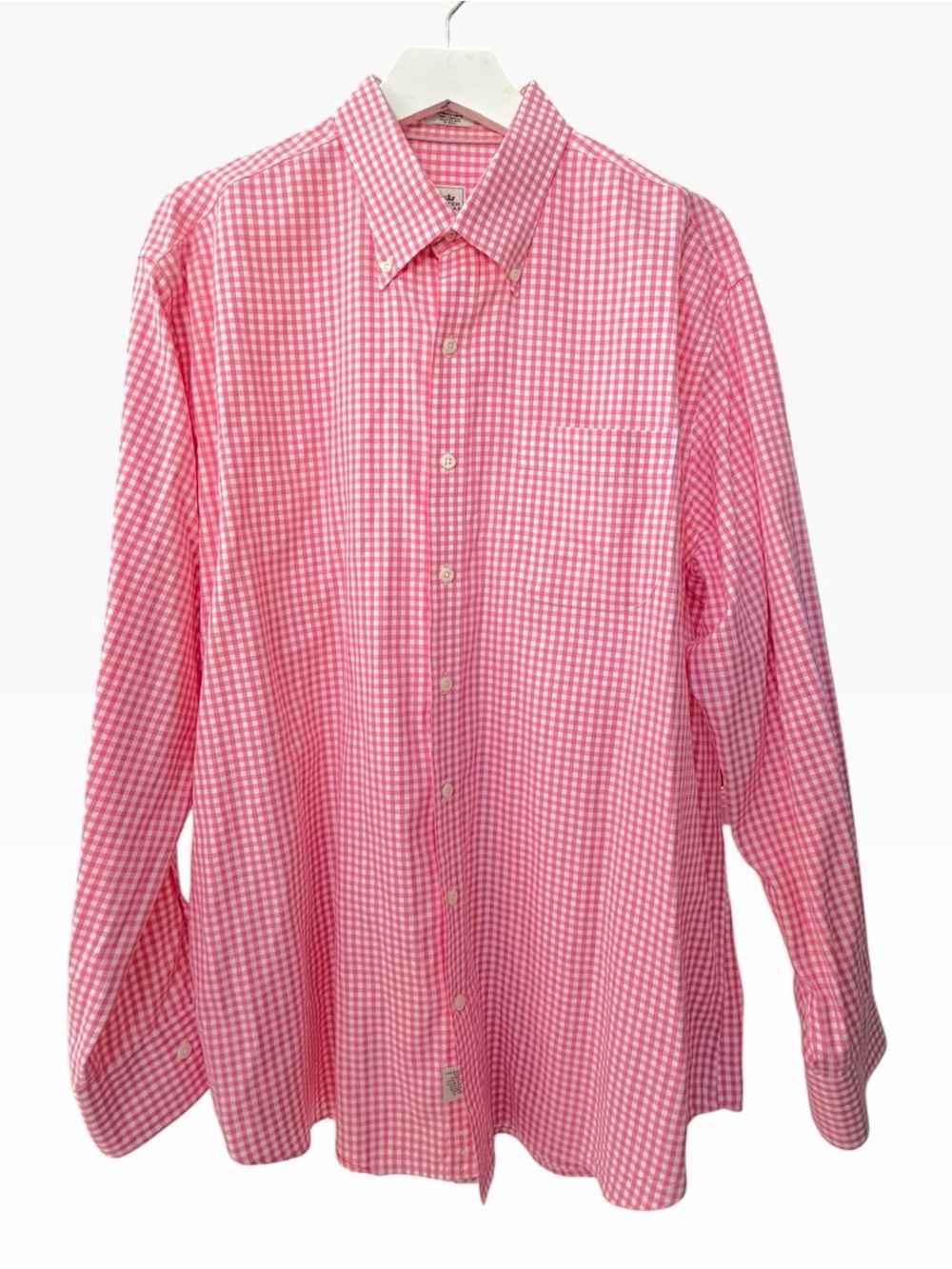 Peter Millar Pink White Gingham Nanoluxe Button Down Shirt XL - Picture 2 of 10